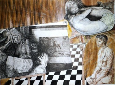 Peinture intitulée "Atelie" par Katerina Evgenieva, Œuvre d'art originale, Encre