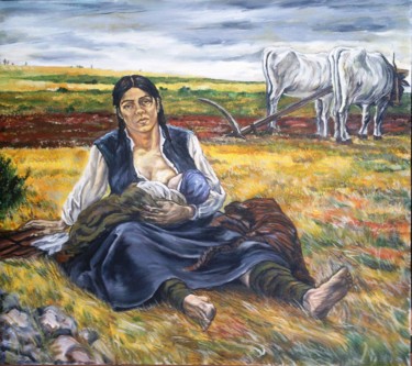 Painting titled "Woman on tne levels" by Katerina Evgenieva, Original Artwork