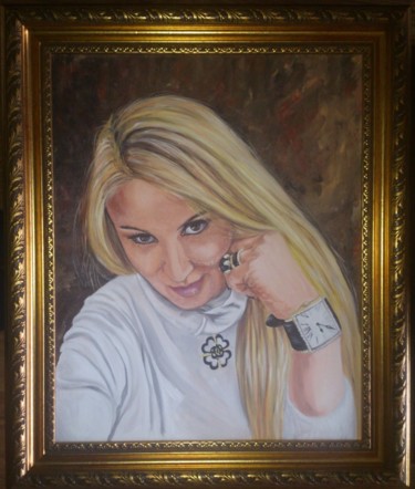 Peinture intitulée "Blond-woman" par Katerina Evgenieva, Œuvre d'art originale, Huile