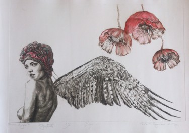 Drawing titled "Dream angel 4" by Katerina Evgenieva, Original Artwork, Other