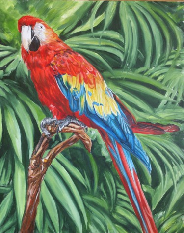 Pittura intitolato "Macaw" da Katerina Evgenieva, Opera d'arte originale, Altro