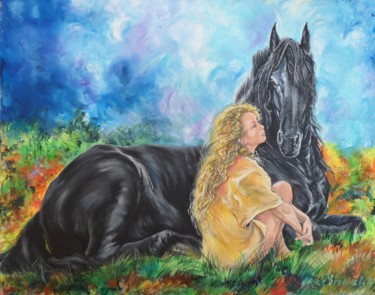 Painting titled "Blonde" by Katerina Evgenieva, Original Artwork, Oil