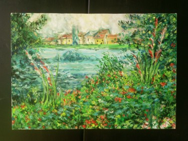Painting titled "Landscape 6" by Katerina Evgenieva, Original Artwork, Oil