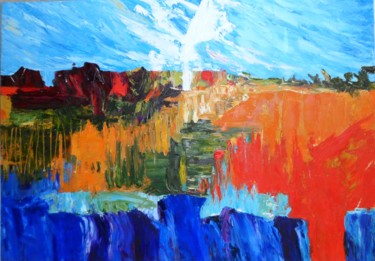 Painting titled "Field" by Katerina Evgenieva, Original Artwork, Oil