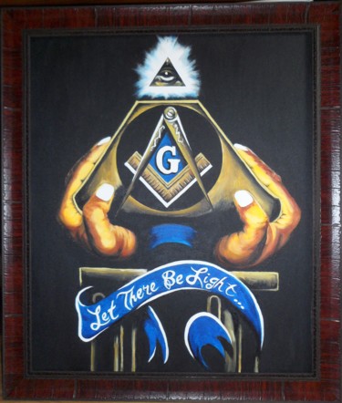 Painting titled "Masonic 1" by Katerina Evgenieva, Original Artwork, Oil