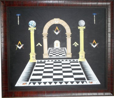 Malerei mit dem Titel "Masonic symbol 2" von Katerina Evgenieva, Original-Kunstwerk, Öl