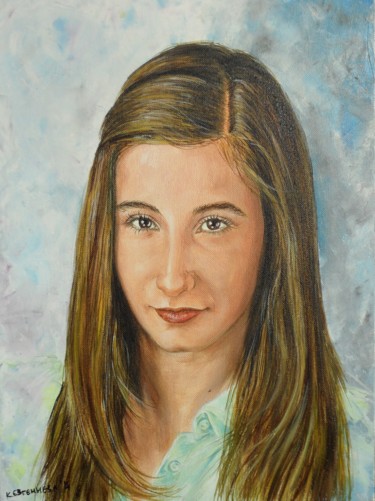 Painting titled "Girl" by Katerina Evgenieva, Original Artwork, Oil