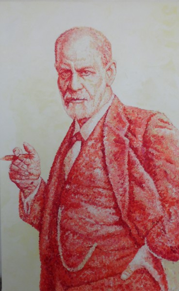 Malarstwo zatytułowany „Sigmund Freud” autorstwa Katerina Evgenieva, Oryginalna praca, Olej