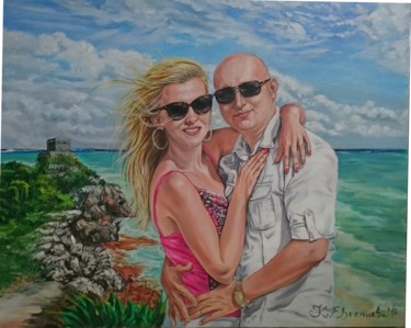 Картина под названием "Engaged couple" - Katerina Evgenieva, Подлинное произведение искусства, Масло