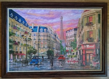 Картина под названием "Paris" - Katerina Evgenieva, Подлинное произведение искусства, Масло