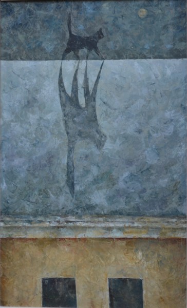 Картина под названием "Ночная прогулка. Лу…" - Aleksandr Bo, Подлинное произведение искусства, Масло