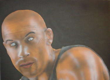 Malerei mit dem Titel "vindiesel_Riddick_R…" von Matthias Lietz, Original-Kunstwerk, Acryl