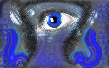 数字艺术 标题为“night eye” 由Matthias Lietz, 原创艺术品, 数字油画