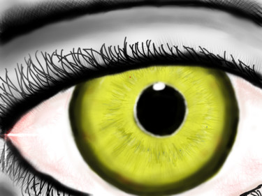 Digital Arts titled "Auge gelb ... eye y…" by Matthias Lietz, Original Artwork, Digital Painting