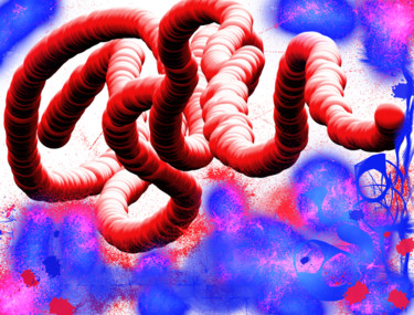 Digital Arts titled "Red Worms" by Matthias Lietz, Original Artwork, Digital Painting