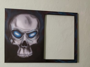 Painting titled "Skull 2020" by Matthias Lietz, Original Artwork, Airbrush