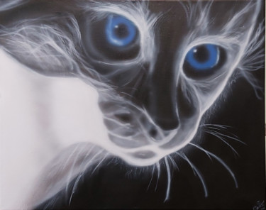 Картина под названием "Spacecats" - Matthias Lietz, Подлинное произведение искусства, Аэрограф