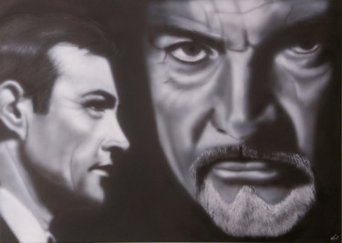 Pintura titulada "Connery ..young and…" por Matthias Lietz, Obra de arte original, Aerógrafo