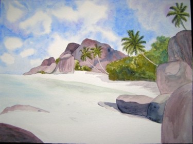 Painting titled "Mer tropicale" by Troniou, Original Artwork