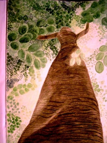 Peinture intitulée "arbre fée" par Troniou, Œuvre d'art originale, Huile