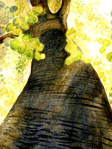 Painting titled "Femme arbre" by Troniou, Original Artwork, Oil