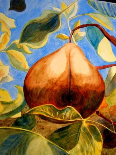 Peinture intitulée "bonne poire" par Troniou, Œuvre d'art originale, Huile