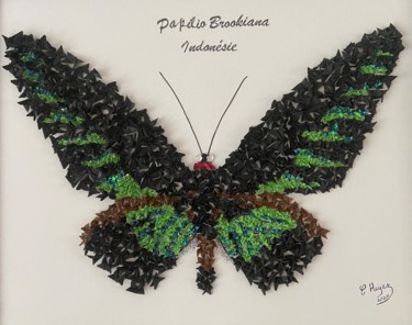 Collages getiteld "Papillon "Papilio B…" door Christelle Hayez, Origineel Kunstwerk, Collages