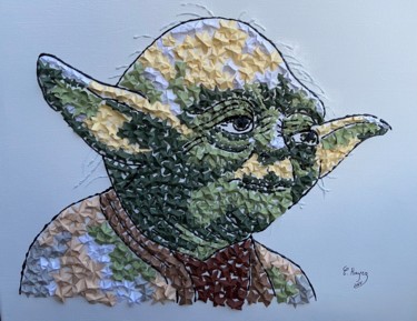 Collages titulada "Yoda : The star was…" por Christelle Hayez, Obra de arte original, Collages