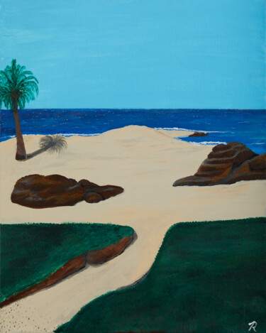 Painting titled "Down by the Seaside" by Troy Wilson-Ripsom, Original Artwork, Acrylic Mounted on Wood Stretcher frame