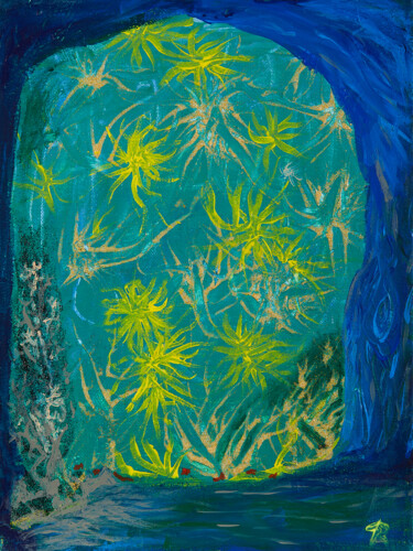 Картина под названием "Underwater Cave" - Troy Wilson-Ripsom, Подлинное произведение искусства, Акрил Установлен на Деревянн…