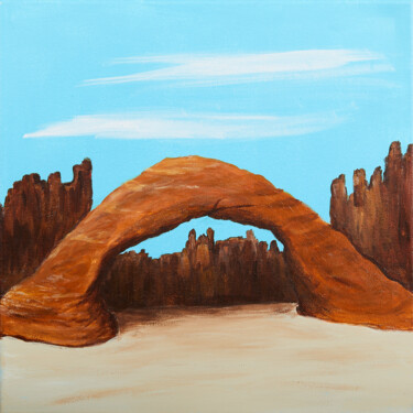 Картина под названием "Desert Archway" - Troy Wilson-Ripsom, Подлинное произведение искусства, Акрил Установлен на Деревянна…