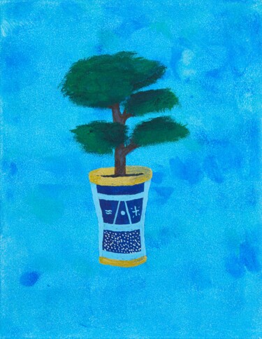 Painting titled "Bonsai" by Troy Wilson-Ripsom, Original Artwork, Acrylic Mounted on Wood Stretcher frame