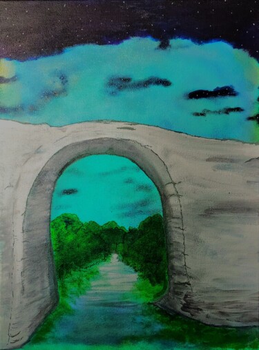 Painting titled "Garden Path" by Troy Wilson-Ripsom, Original Artwork, Acrylic Mounted on Wood Stretcher frame