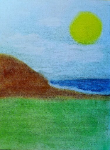 Drawing titled "Lefty Beach" by Troy Wilson-Ripsom, Original Artwork, Pastel Mounted on Cardboard