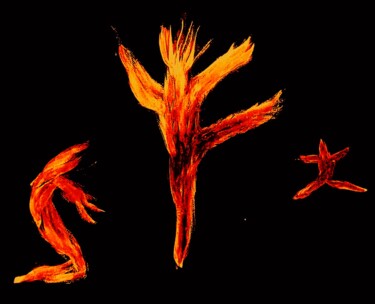 Fotografie mit dem Titel "Fire Dance Enhanced…" von Troy Wilson-Ripsom, Original-Kunstwerk, Manipulierte Fotografie