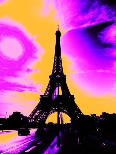 Fotografie getiteld "Eiffel Tower Enhanc…" door Troy Wilson-Ripsom, Origineel Kunstwerk, Gemanipuleerde fotografie