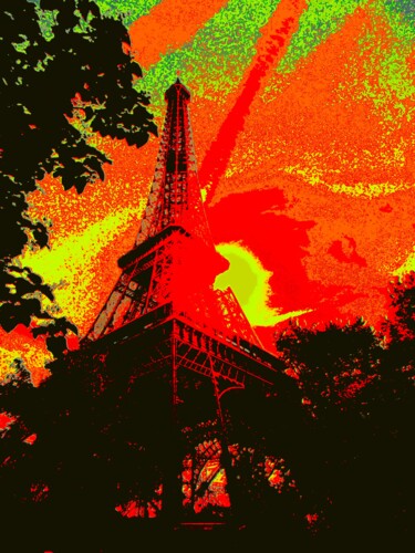 Fotografie mit dem Titel "Eiffel Tower Enhanc…" von Troy Wilson-Ripsom, Original-Kunstwerk, Manipulierte Fotografie
