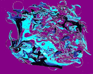 Digitale Kunst mit dem Titel "Purple Cosmic Snail" von Troy Wilson-Ripsom, Original-Kunstwerk, Manipulierte Fotografie