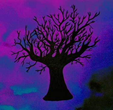Digital Arts με τίτλο "Tree Silhouette" από Troy Wilson-Ripsom, Αυθεντικά έργα τέχνης, Χειρισμένη φωτογραφία