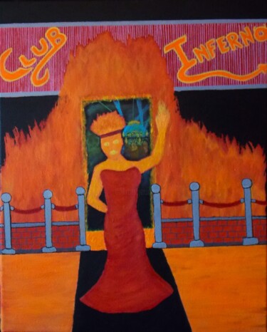 Painting titled "Hottest Club In Town" by Troy Wilson-Ripsom, Original Artwork, Acrylic Mounted on Wood Stretcher frame