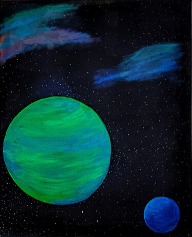 Картина под названием "Somewhere Out There" - Troy Wilson-Ripsom, Подлинное произведение искусства, Акрил Установлен на Дере…