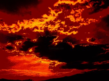 Digitale Kunst getiteld "Burning Sky" door Troy Wilson-Ripsom, Origineel Kunstwerk, Gemanipuleerde fotografie