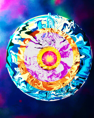 Digital Arts titled "Ball Burst - Blue B…" by Troy Wilson-Ripsom, Original Artwork, Digital Collage