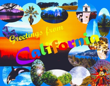 Arte digitale intitolato "Greetings from Cali…" da Troy Wilson-Ripsom, Opera d'arte originale, Collage digitale