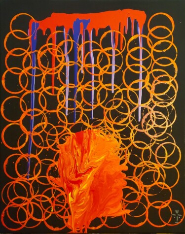Картина под названием "Bubbles and Streak" - Troy Wilson-Ripsom, Подлинное произведение искусства, Акрил Установлен на Дерев…