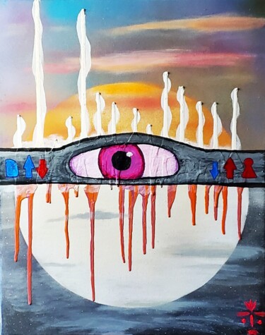 Картина под названием "Polareyezed" - Troy Wilson-Ripsom, Подлинное произведение искусства, Акрил Установлен на Деревянная р…