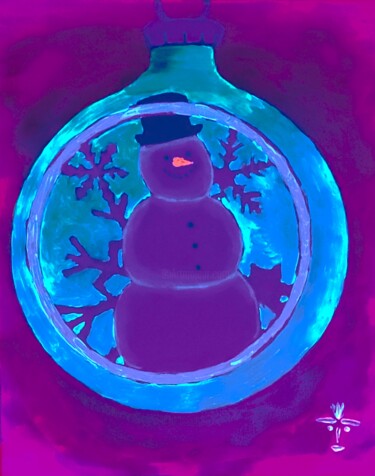 Arte digital titulada "Glowy Snowy" por Troy Wilson-Ripsom, Obra de arte original, Fotografía manipulada
