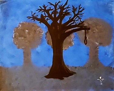 Painting titled "The Hanging Tree" by Troy Wilson-Ripsom, Original Artwork, Acrylic Mounted on Wood Stretcher frame