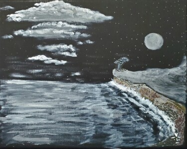 Painting titled "Clouds Arrive at th…" by Troy Wilson-Ripsom, Original Artwork, Acrylic Mounted on Wood Stretcher frame
