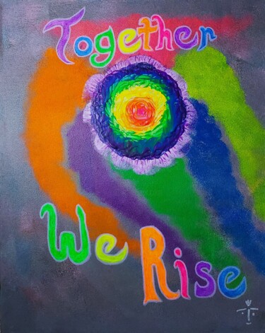 Painting titled "Together We Rise" by Troy Wilson-Ripsom, Original Artwork, Acrylic Mounted on Wood Stretcher frame